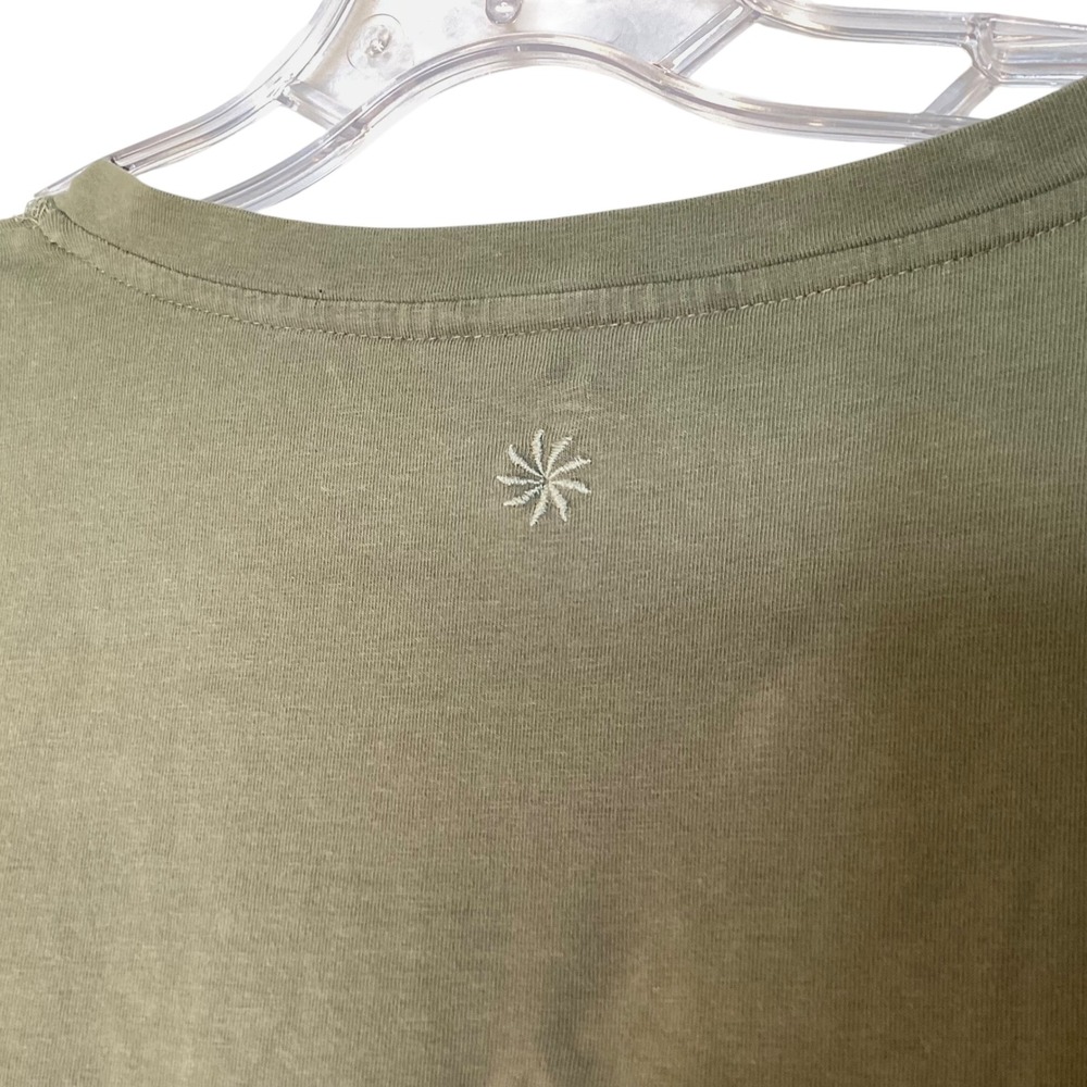 Athleta Olive Green Organic Cotton Long Sleeve Dress S Small Tall Outdoors EUC - Picture 8 of 11